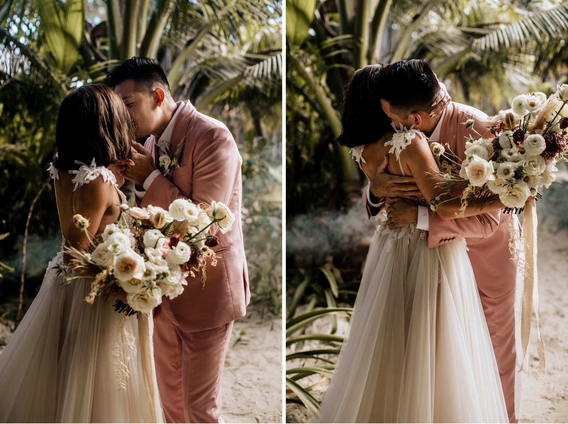 first look Tulum wedding