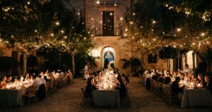 dinner at finca son togores wedding