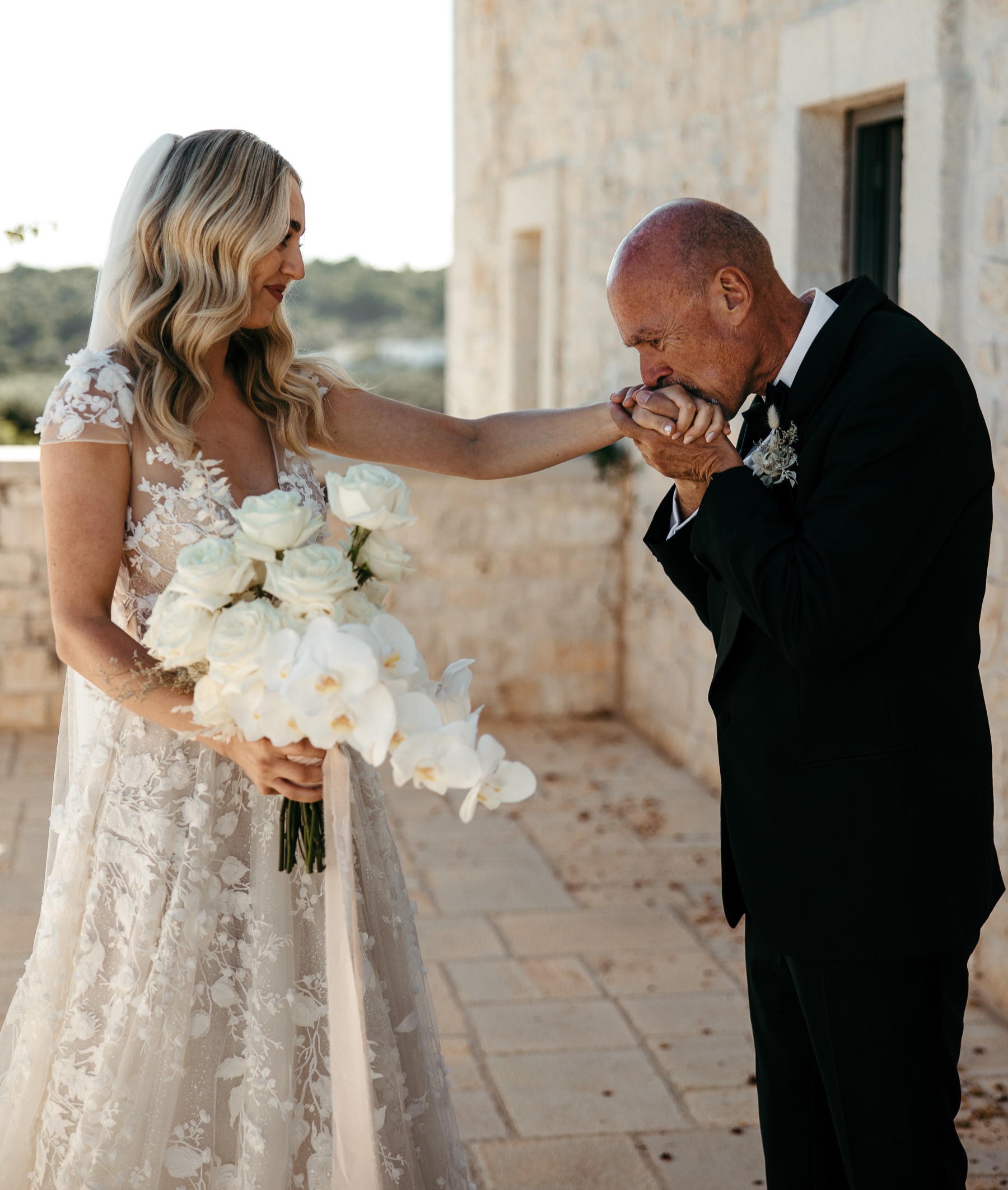 father and bride wedding in Puglia 