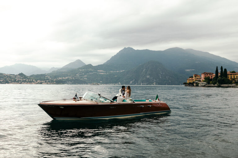 Lake Como Wedding Photographer Couple Pictures with boat